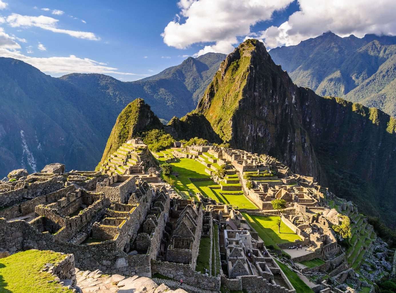South America Holidays, Machu Pichu view with sky and clouds