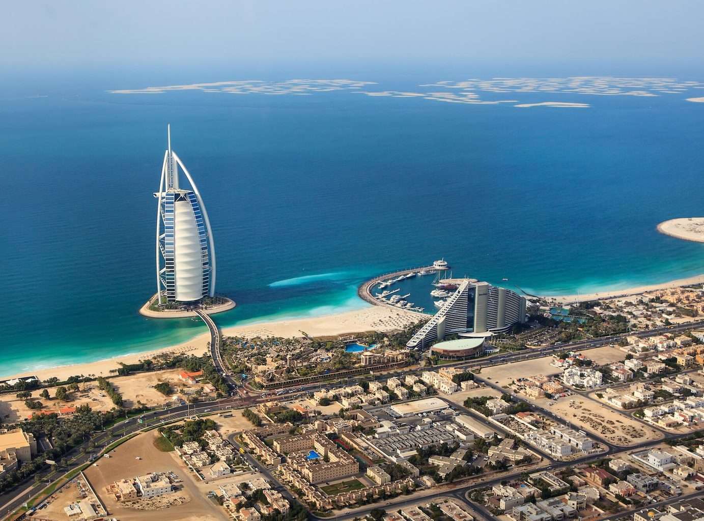 luxury Dubai Holidays city and waterfront arial view