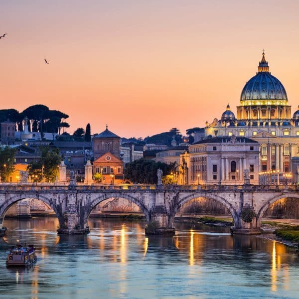 Luxury Rome Holiday - Bridge, river and architecture shot