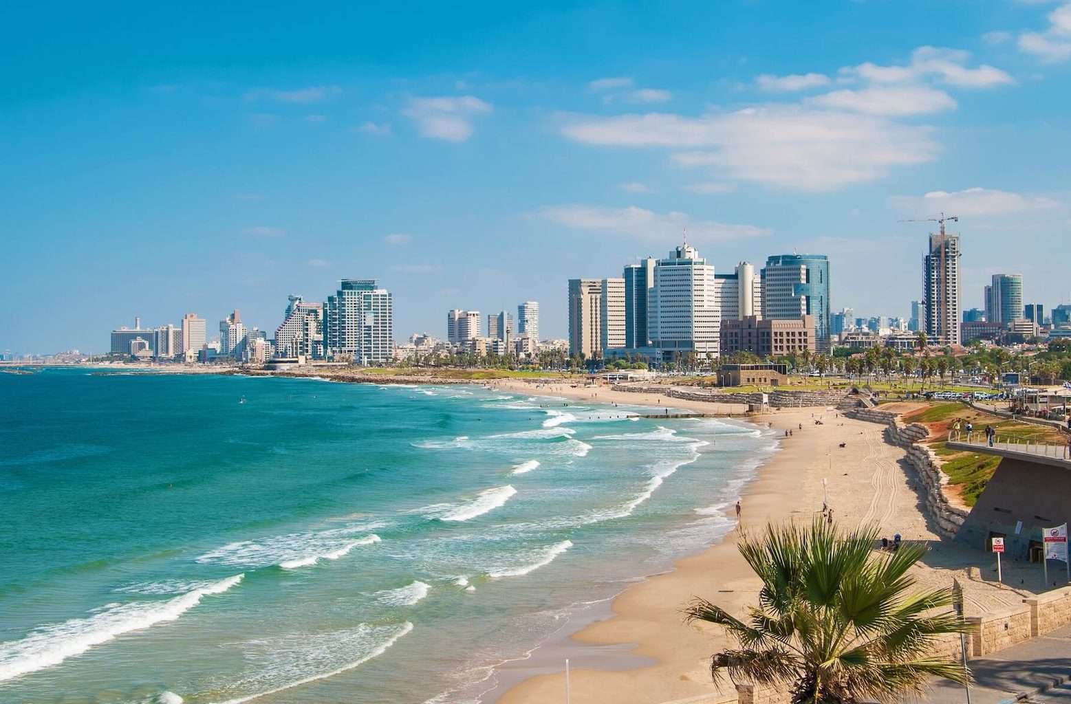 Tel Aviv holidays - beach and ocean view with city in background