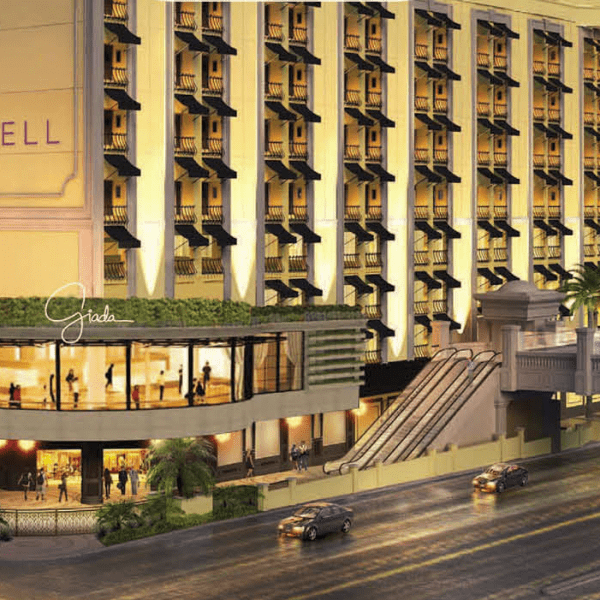 View of the exterior at night at The Cromwell in Las Vegas
