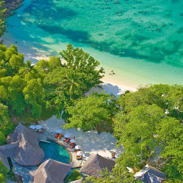 Ariel view of Constance Ephelia Resort in the Seychelles