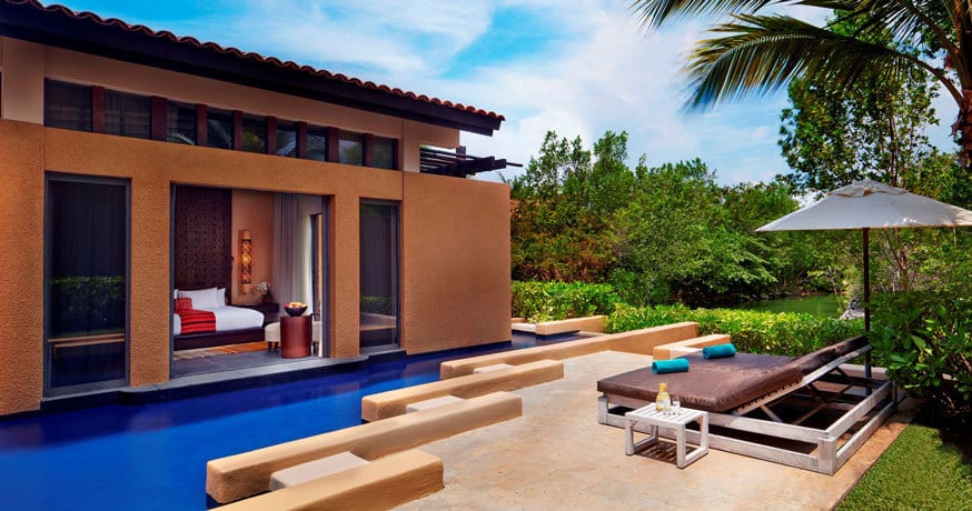 View of a private pool in one of the rooms at Banyan Tree Mayakoba