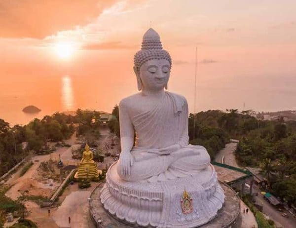 Phuket Offer Buddha at the sunset