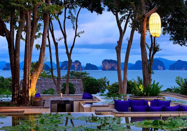 Evening view of Six Senses Yao Noi in Phang Nga Bay, Thailand