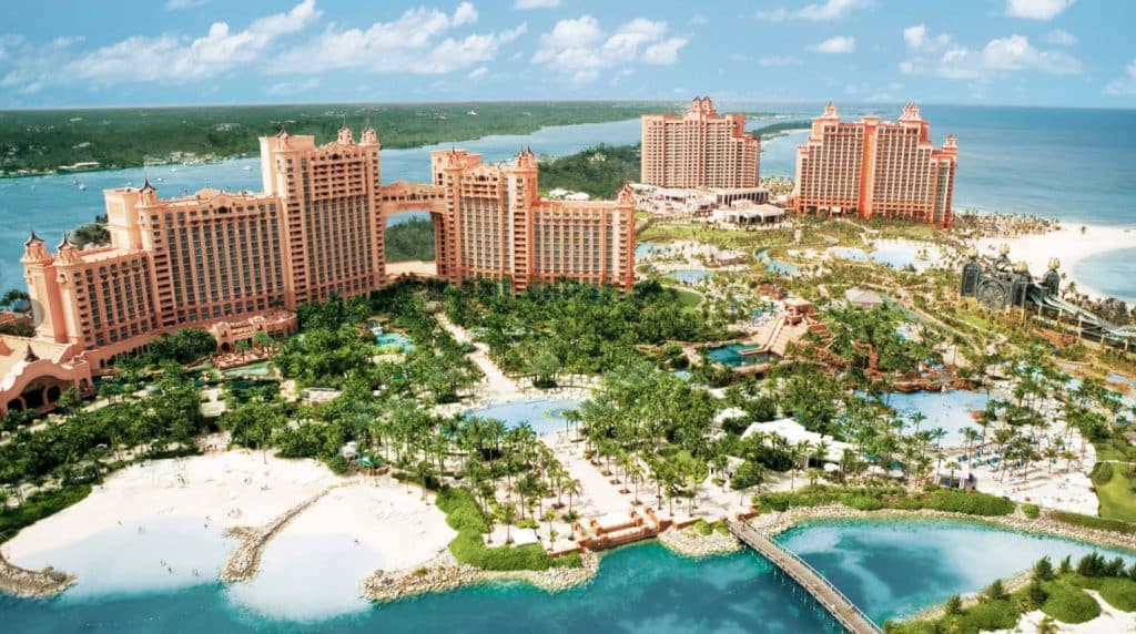 Atlantis Bahamas best hotels with waterparks in the world arial view