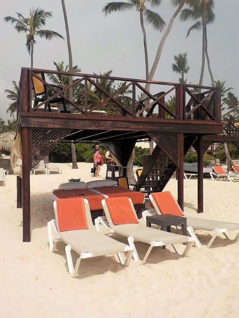 View of the beach cabanas at Now Larimar Punta Cana 