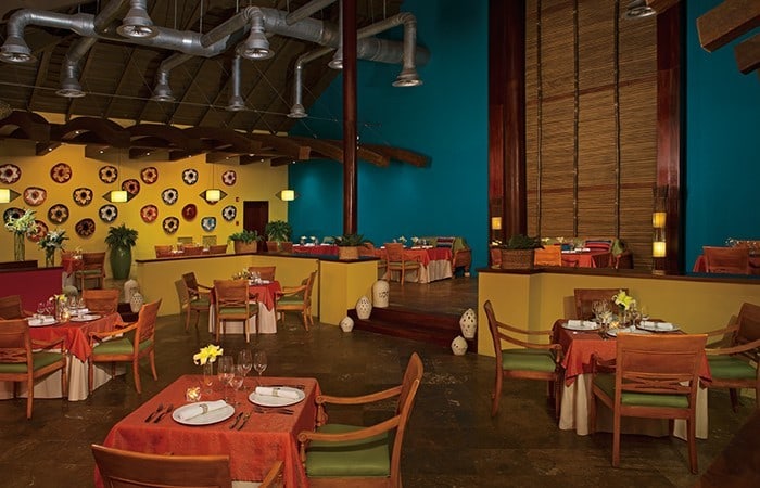 View of the interior at the Mexican Tamarindo Restaurant in Now Larimar Punta Cana
