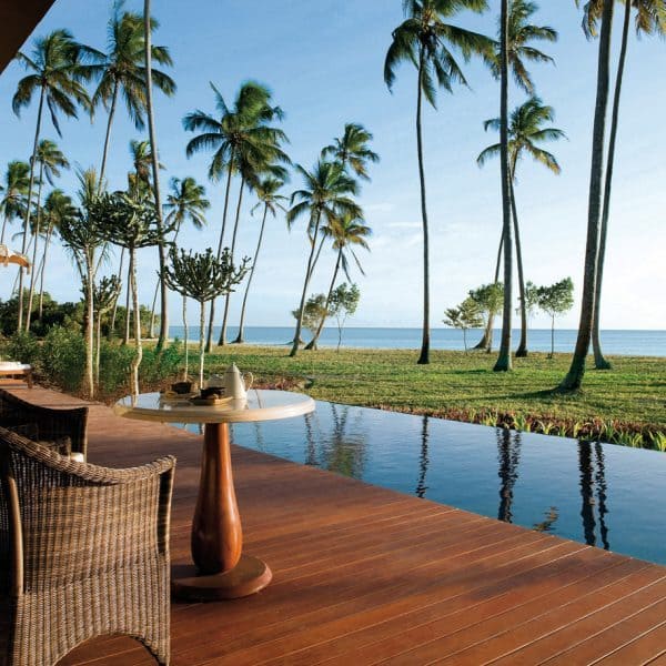 View over the sea from the villa terrace at The Residence Zanzibar in Tanzania