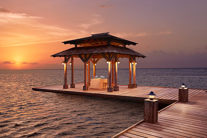 View of the Gazebo over the sea at Zoetry Montego Bay in Jamaica