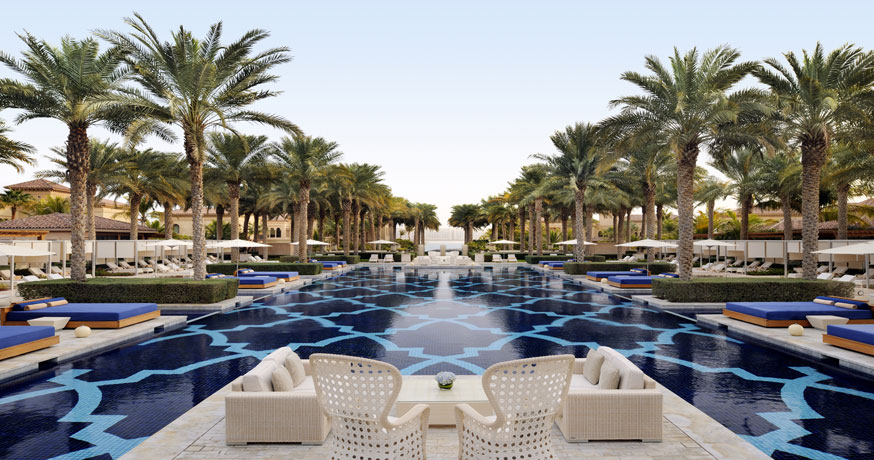 View of the swimming pool at One and Only The Palm in Dubai