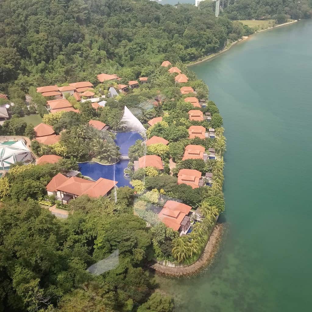 Aerial view of Resort World Sentosa's Beach Villas