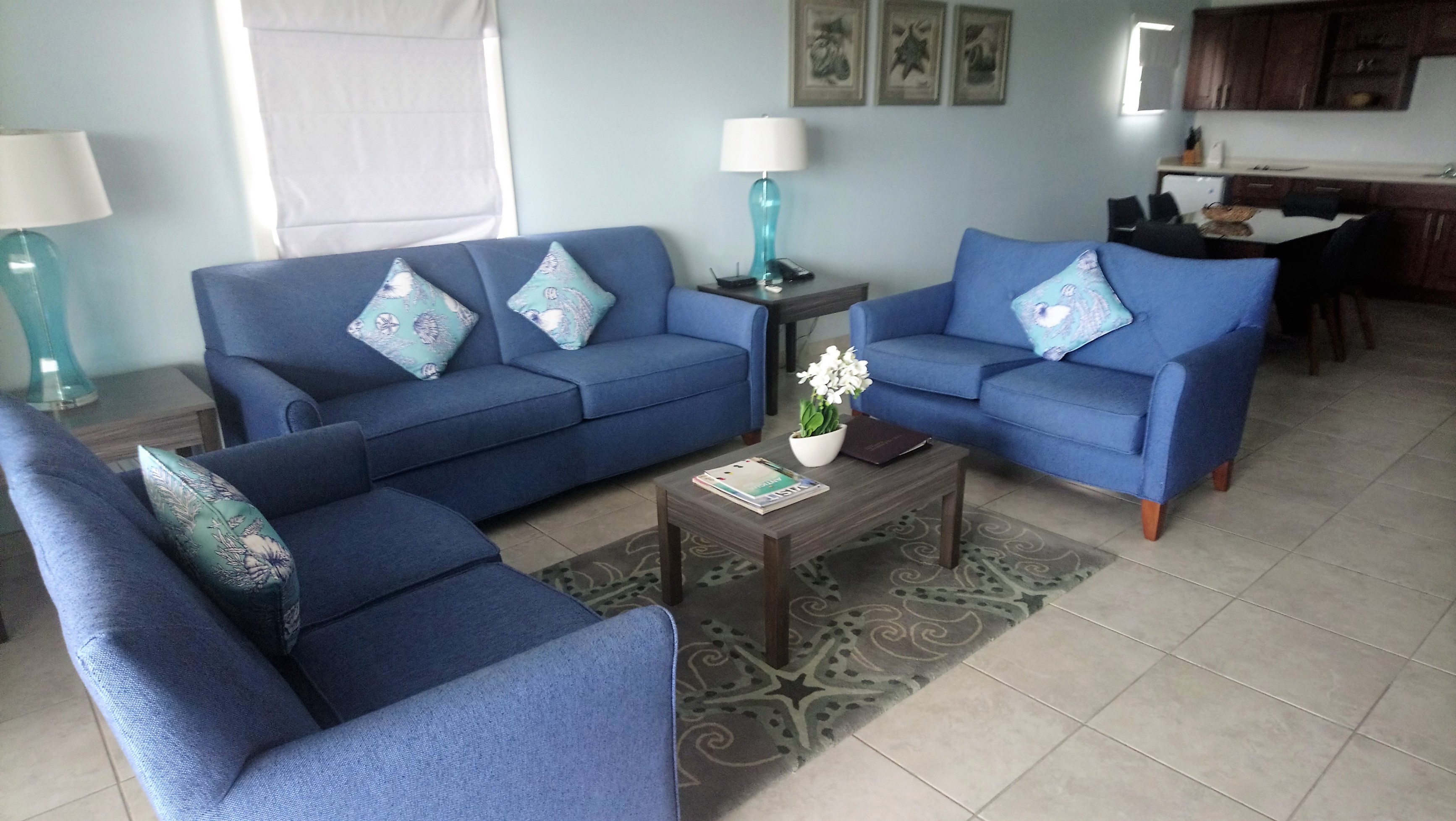 Living area of a Two-Bedroom Plunge Pool Villa at The Verandah Resort Antigua