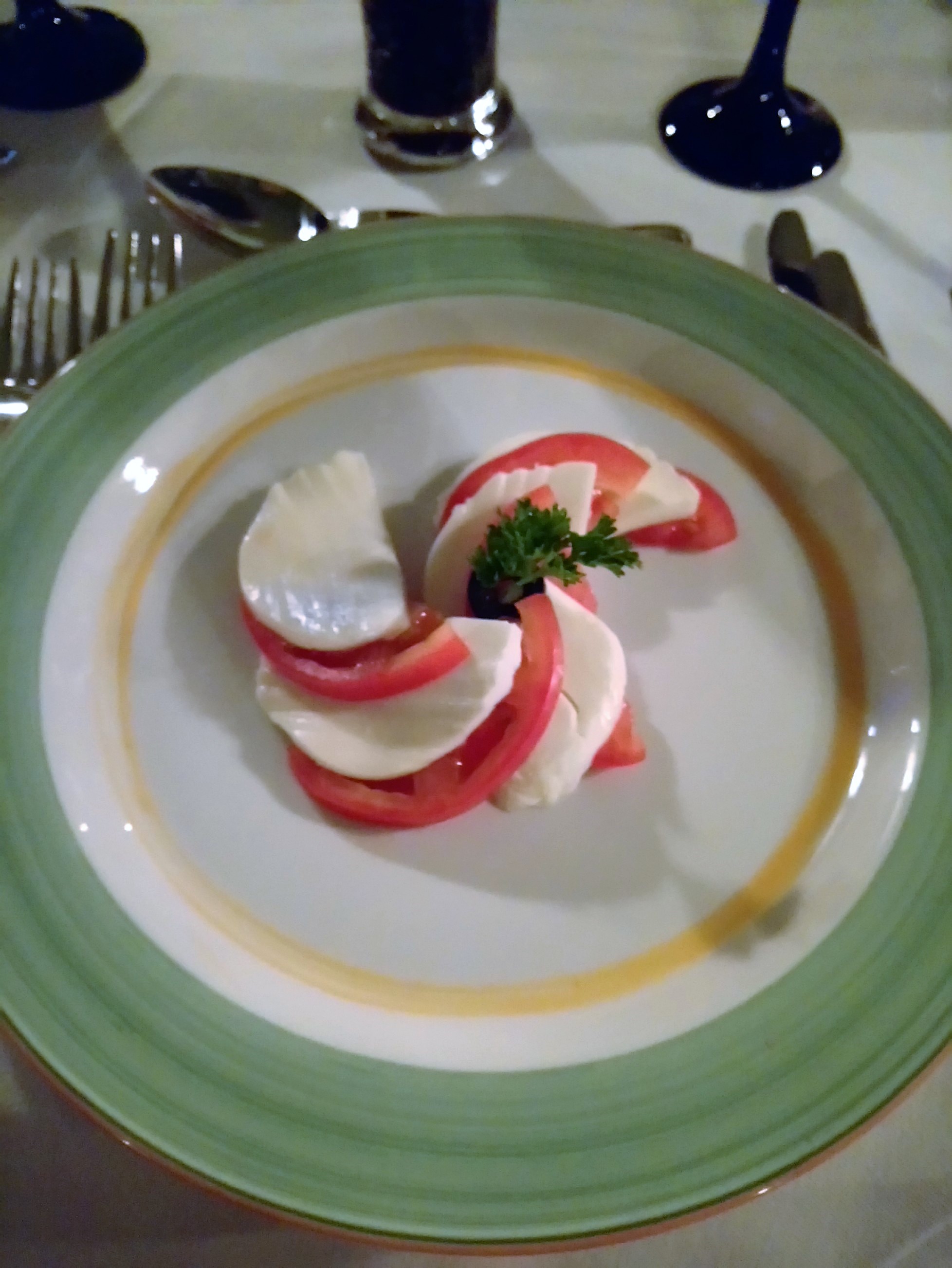 Tomato and Mozzarella Appetiser at Nicole's Restaurant in The Verandah Resort Antigua