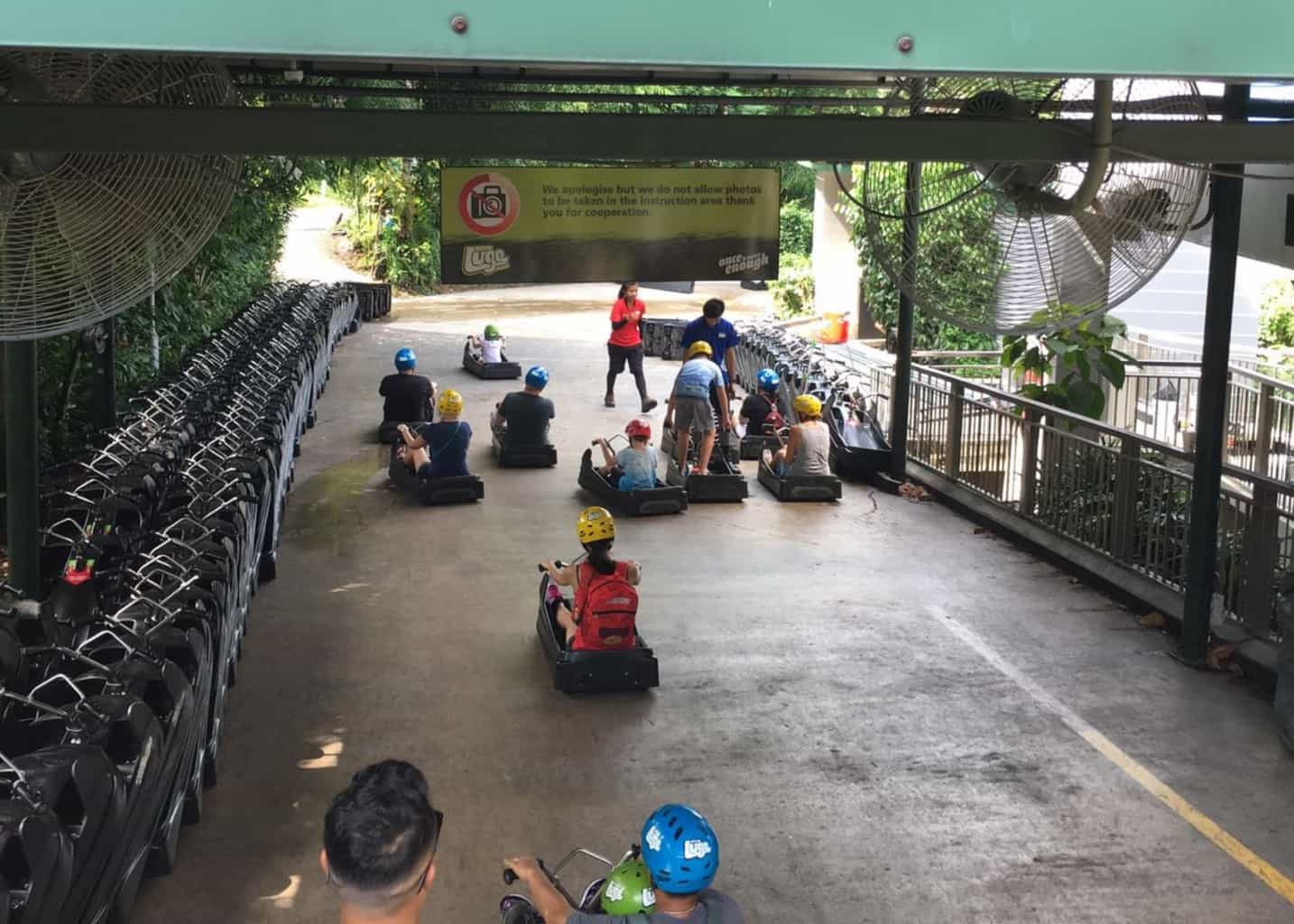 Start line for the Skyline Luge in Sentosa Island