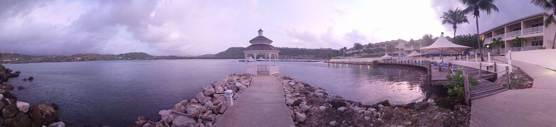 Panoramic of Mamora Bay at St James Club Antigua at Dusk