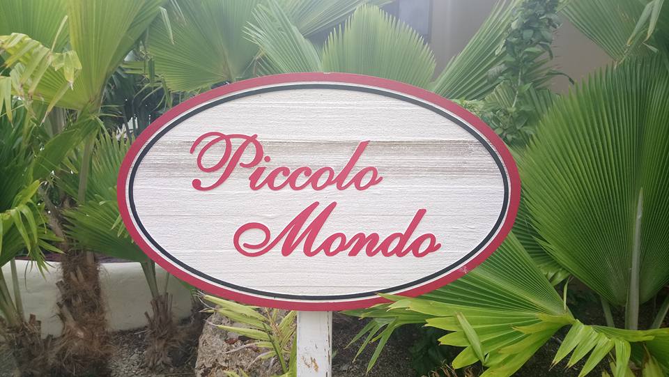 Piccolo Mondo sign at St James Club Antigua
