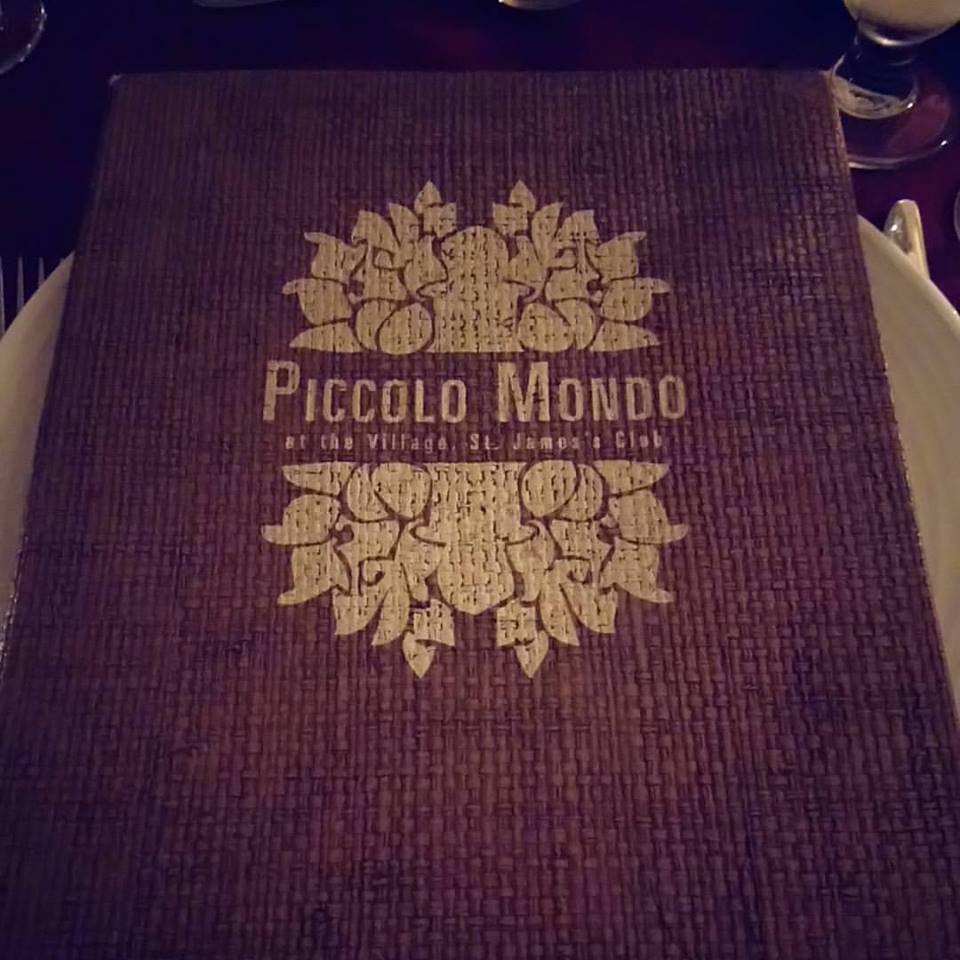 Piccolo Mondo Menu at St James Club Antigua