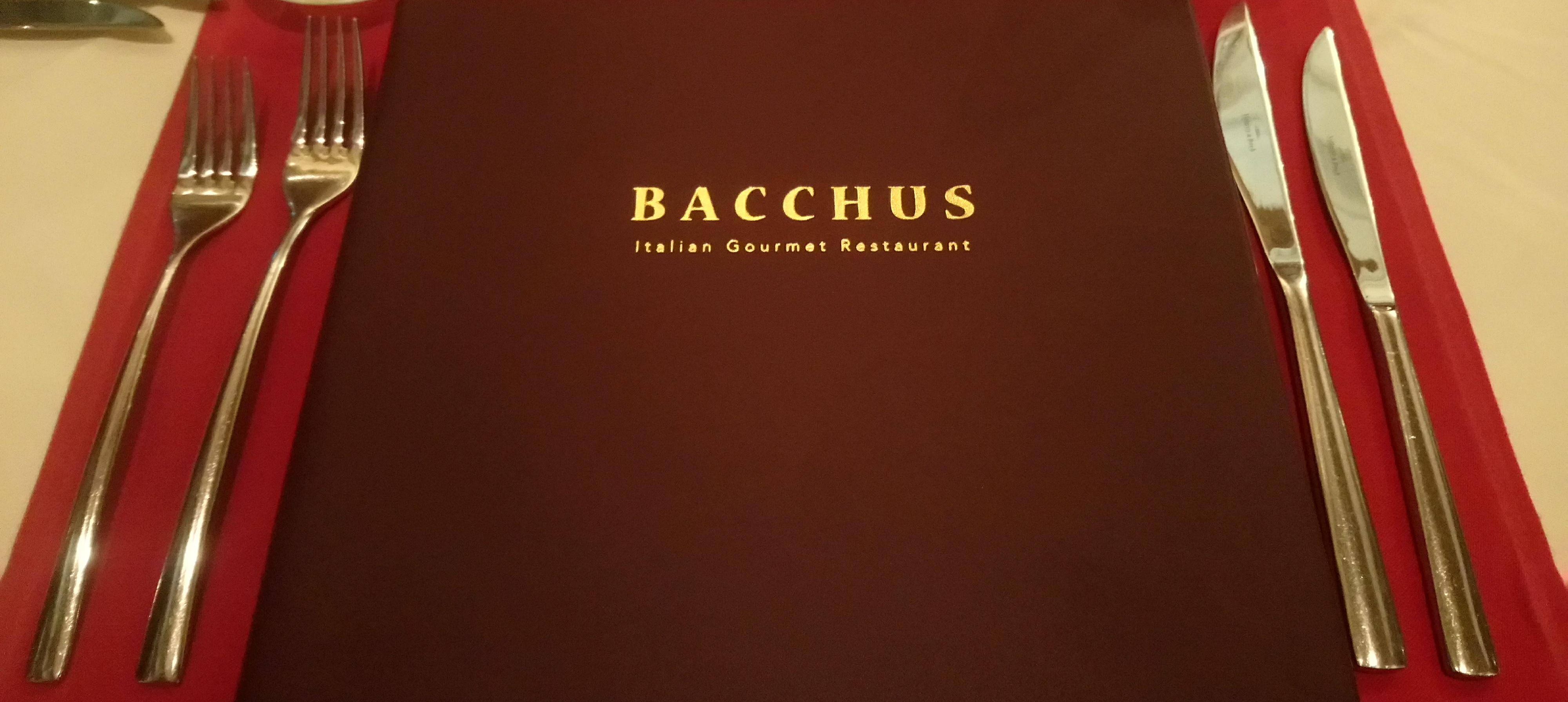 Bacchus Restaurant Menu at Columbia Beach Resort in Cyprus