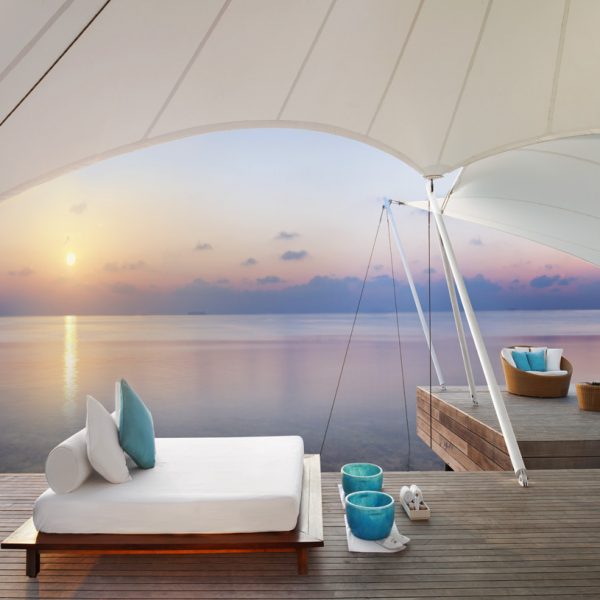 View of the Away Spa looking over the Indian Ocean at W Maldives