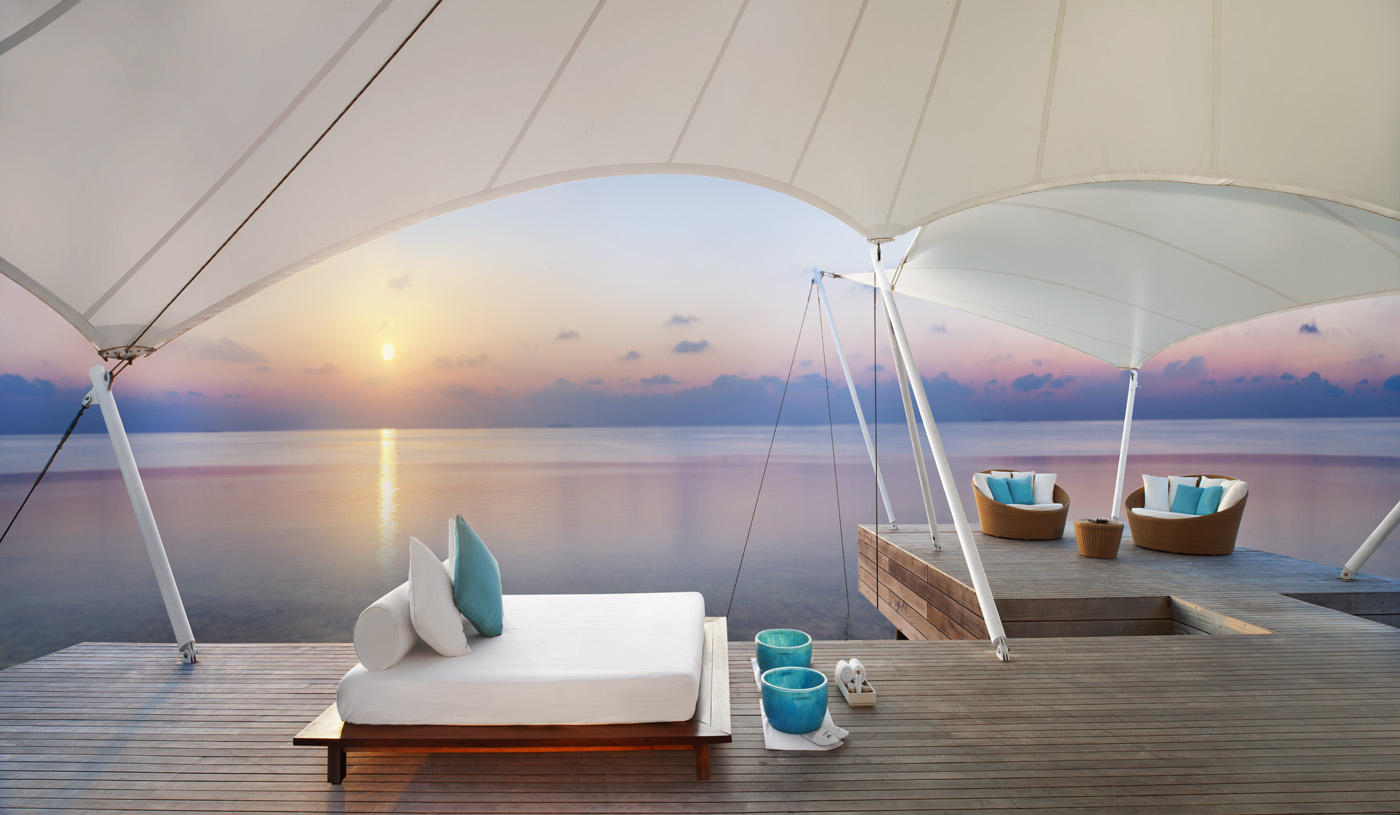 View of the Away Spa looking over the Indian Ocean at W Maldives