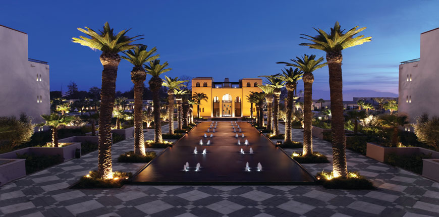 Exterior Night Time View of Four Seasons Marrakech in Morocco