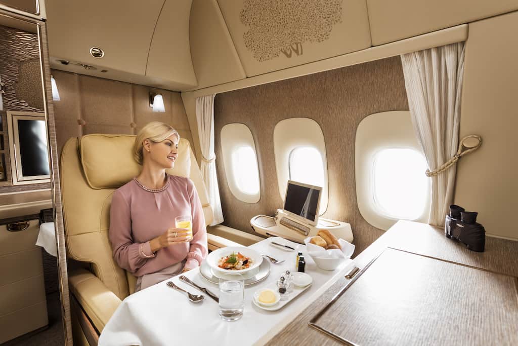Emirates first class suites dining