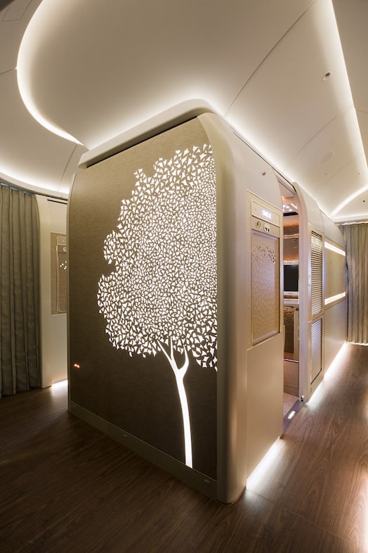 Emirates first class suites tree motif