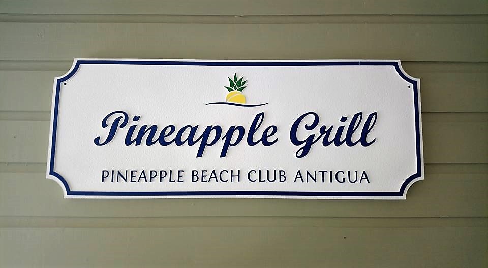 Pineapple Grill Sign at Pineapple Beach Club Antigua