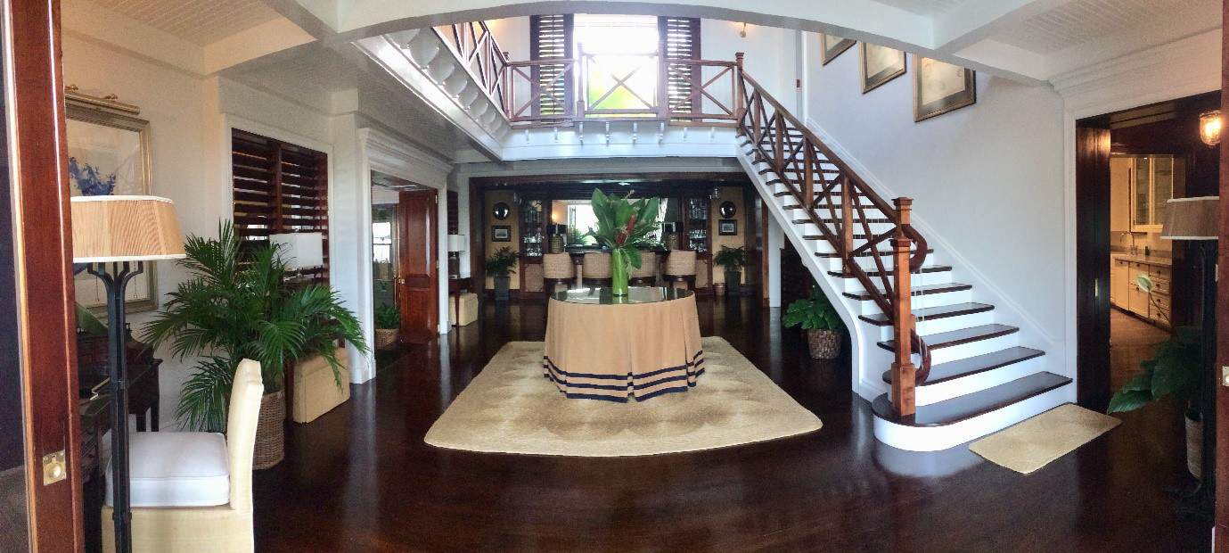 Two-storey foyer at Villa 20 at Round Hill Resort & Villas in Jamaica