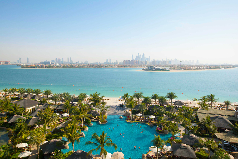 View across the Arabian Gulf from Sofitel The Palm Resort & Spa, Dubai
